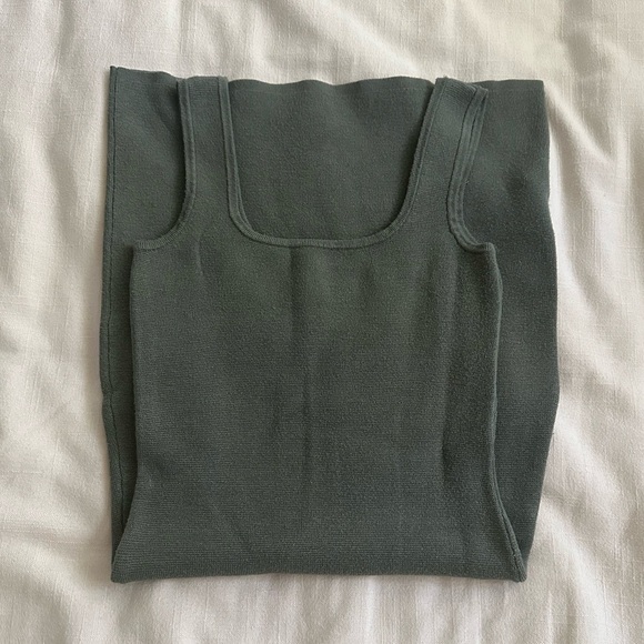 ABERCROMBIE & FITCH Sage Green Stretch Knit Bodycon Mini Dress | XST - Picture 1 of 3